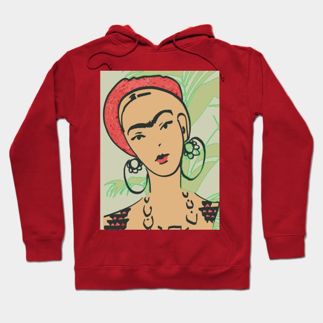 FRIDA KAHLO Mexican Feminist portrait painting Hoodie by GalleryArtField